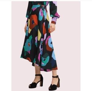 Kate Spade New York Floral Collage Midi Wrap Skirt, Sz 2